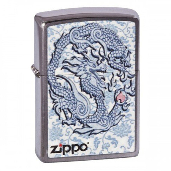 Зажигалка Zippo Dragon Reg Brush Chrome, 200.593