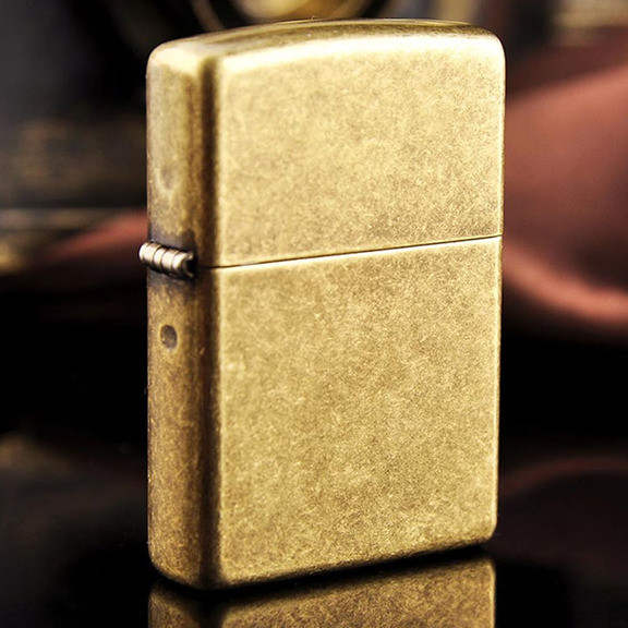 Запальничка Zippo Flat BTM Antique Brass, 201FB