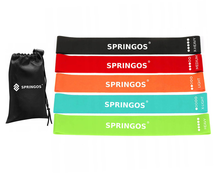 Гумки для фітнесу Springos Mini Power Band 5 шт 1-25 кг