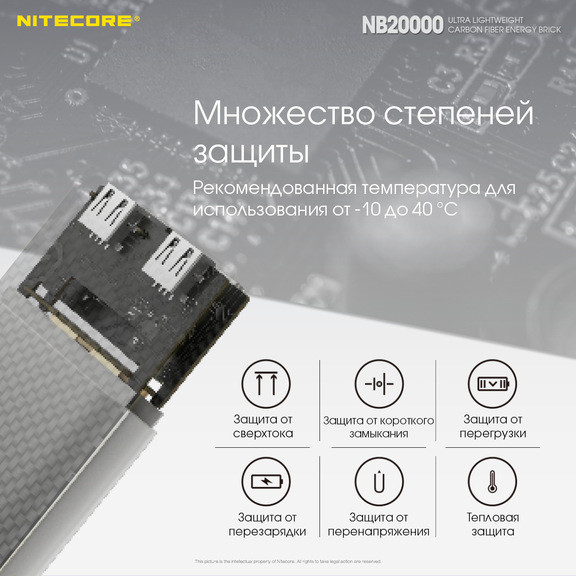 Внешнее зарядное устройство Power Bank Nitecore NB20000