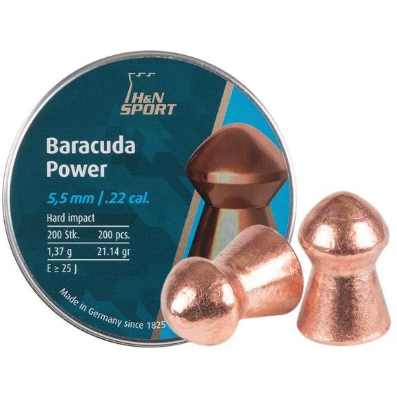 Кулі для пневматики H&N Baracuda Power (5.5 мм, 1.37 г, 200 шт/)