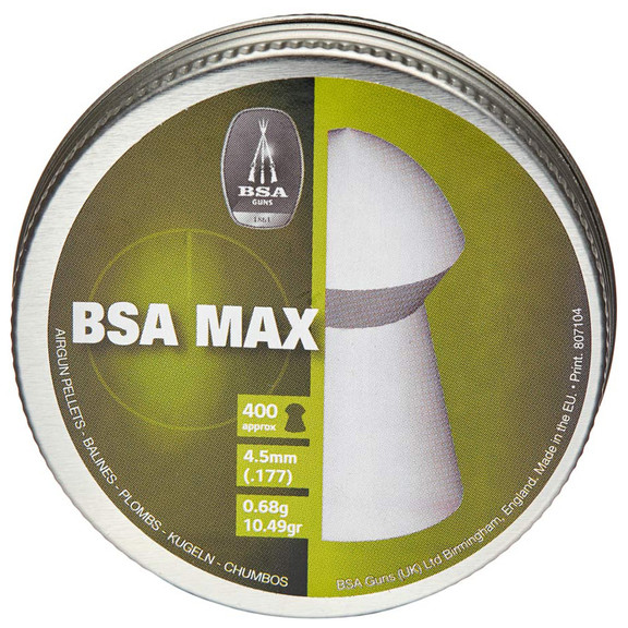 Пули для пневматики BSA Max (4.5 мм, 0,68 г, 400 шт.)