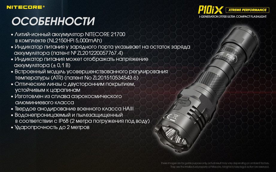 Ліхтар Nitecore P10iX, комплект