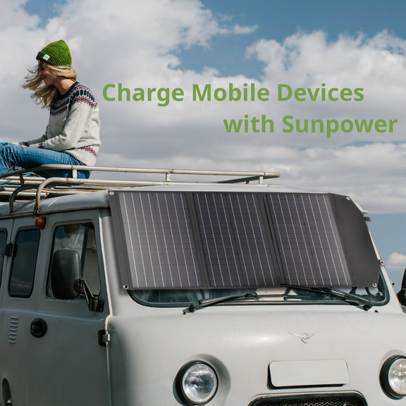 Портативний зарядний пристрій сонячна панель Bresser Mobile Solar Charger 120 Watt USB DC