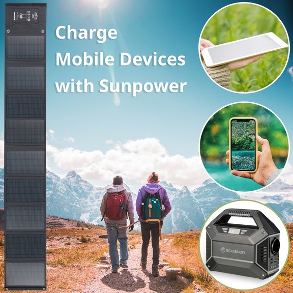 Портативное зарядное устройство для солнечной панели Bresser Mobile Solar Charger 60 Watt USB DC