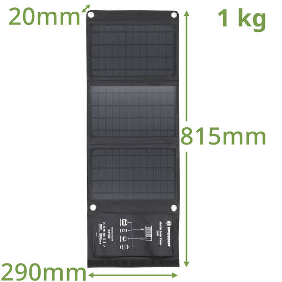 Портативное зарядное устройство для солнечной панели Bresser Mobile Solar Charger 21 Watt USB DC