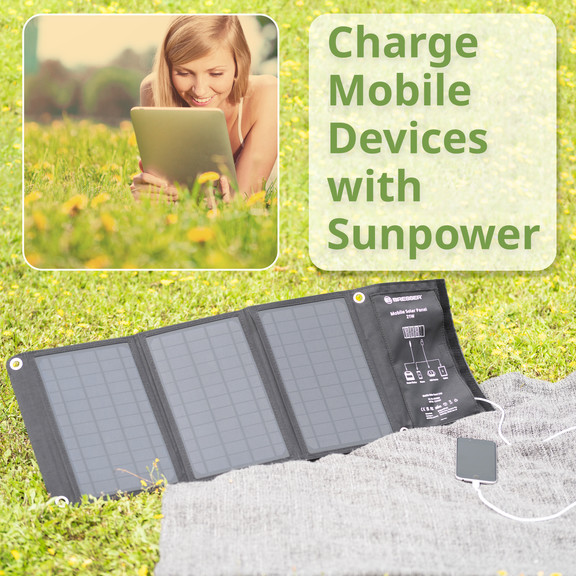 Портативний зарядний пристрій для сонячної панелі Bresser Mobile Solar Charger 21 Watt USB DC