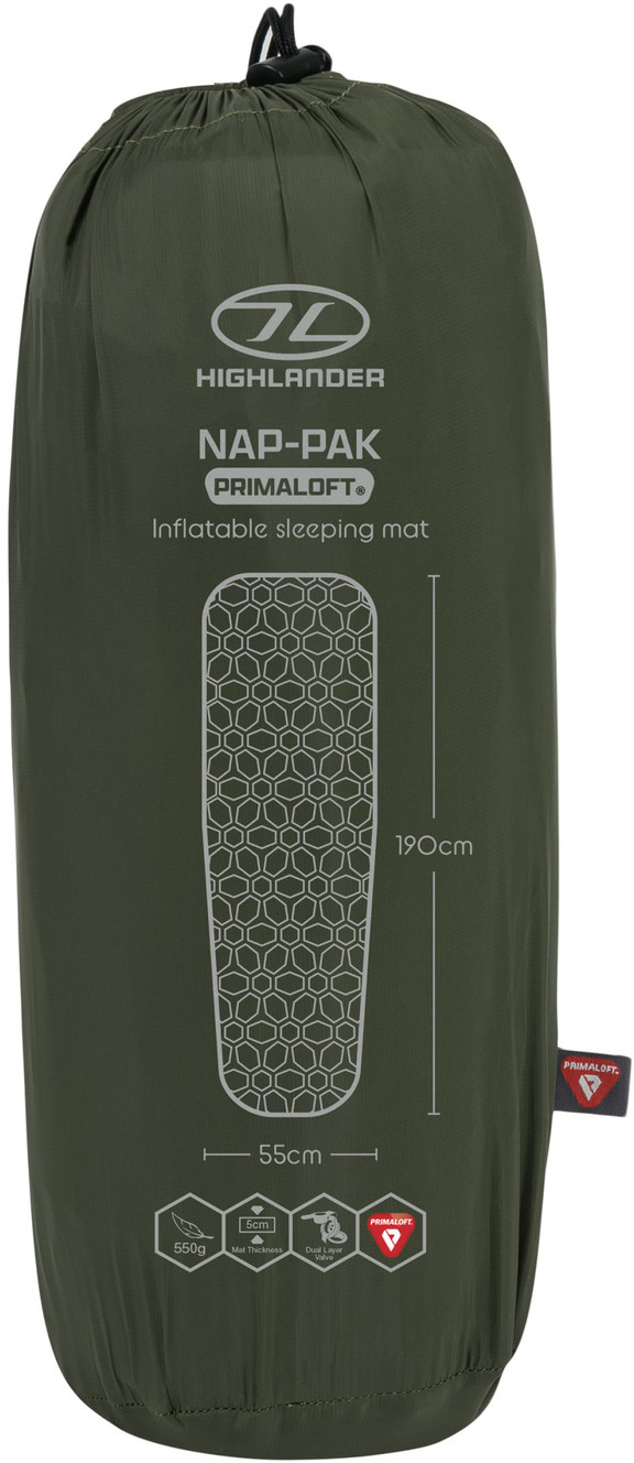 Килимок надувний Highlander Nap-Pak Inflatable Sleeping Mat PrimaLoft 5 cm