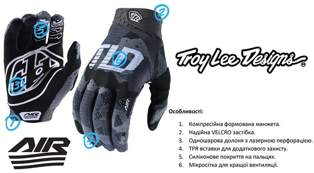 Велоперчатки TLD Air Glove Camo