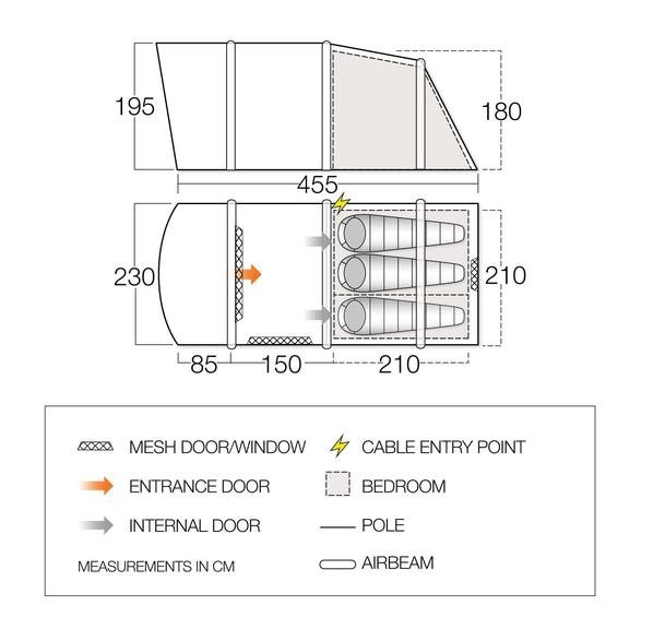 Палатка трехместная Vango Harris Air 350