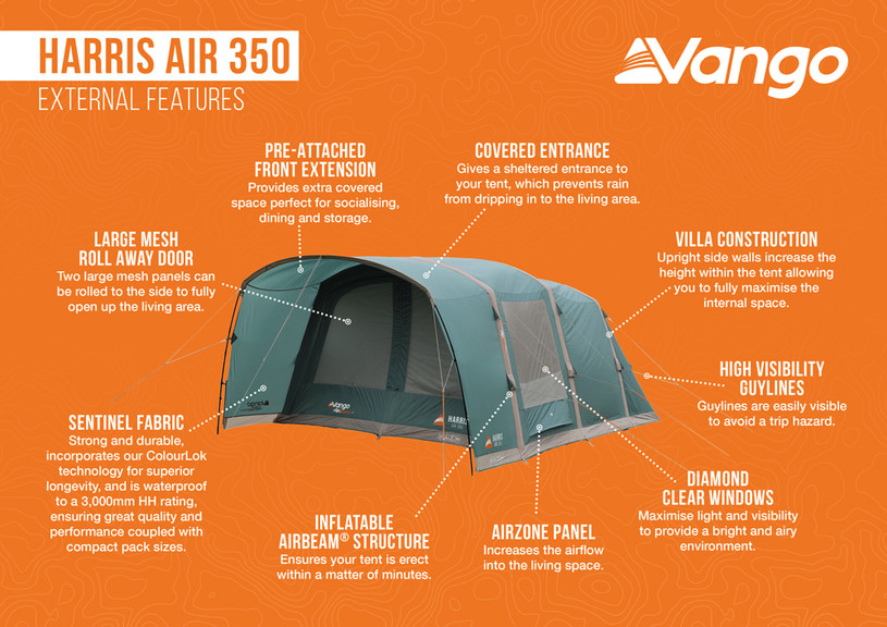 Палатка трехместная Vango Harris Air 350