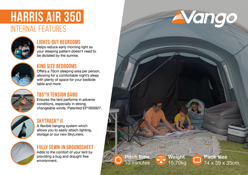 Палатка трехместная Vango Harris Air 350