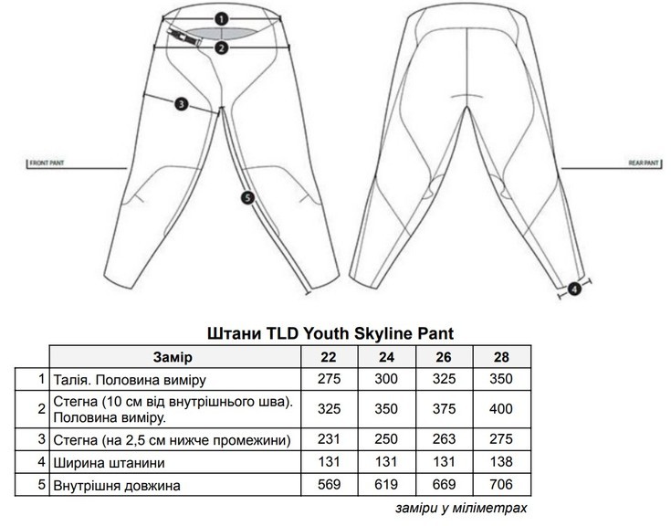 Велоштани дитячі TLD Youth Skyline Pant Mono