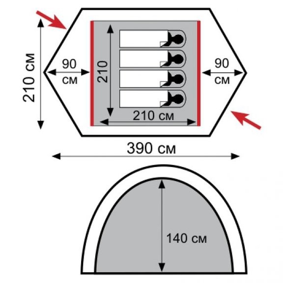 Палатка Tramp ROCK 4 TRT-052.08