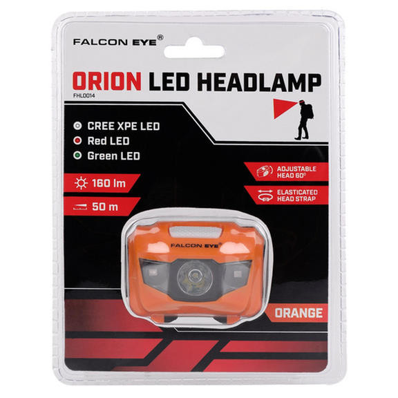 Фонарь налобный Falcon Eye Orion (160 Lm) Cool White/Red/Green LED