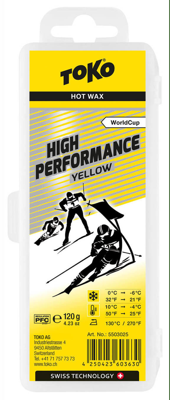 Высокофтористый воск Toko High Performance yellow 120 g