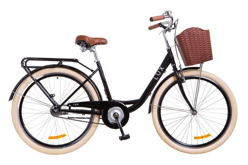Велосипед Дорожник Lux черный с корзиной 2018