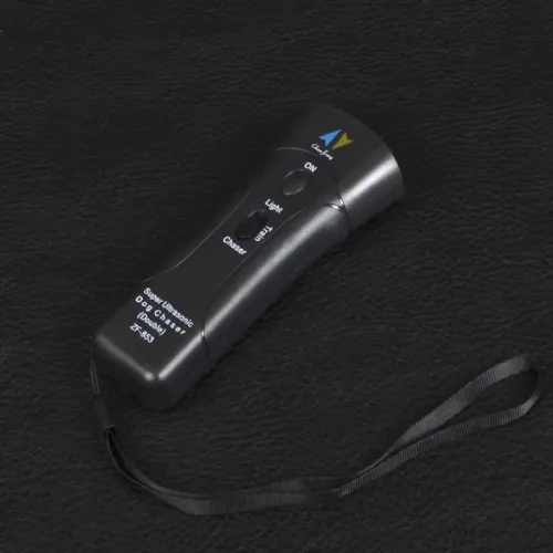 Отпугиватель собак ультразвуковой + фонарик + лазер  ZF-853