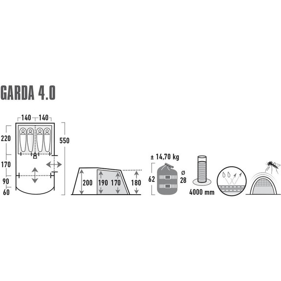 Палатка High Peak Garda 4.0  