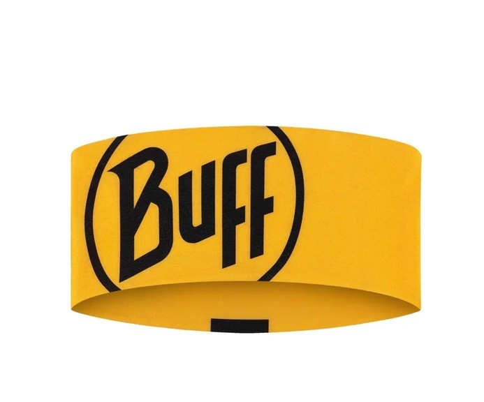Повязка на голову Buff Coolnet UV+ Wide Headband, Logo Yellow