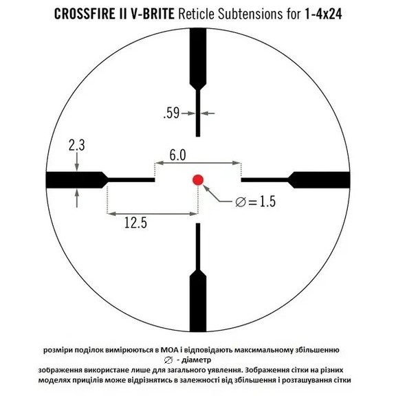 Приціл оптичний Vortex Crossfire II AR1-4x24 V-Brite IR (CF2-31037)