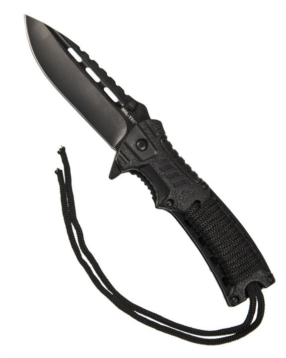 Нож складной с паракордовым шнуром и огнивом Mil-Tec