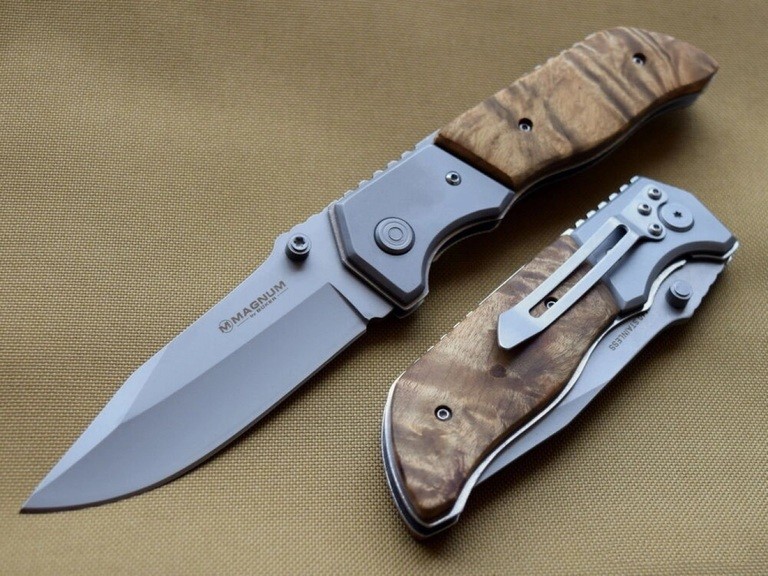 Нож складной Boker Magnum Forest Ranger, деревянная накладка