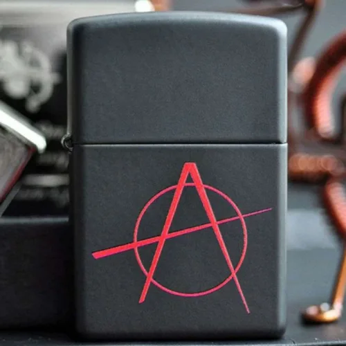 Зажигалка Zippo Black Matte Anarchy, 20842