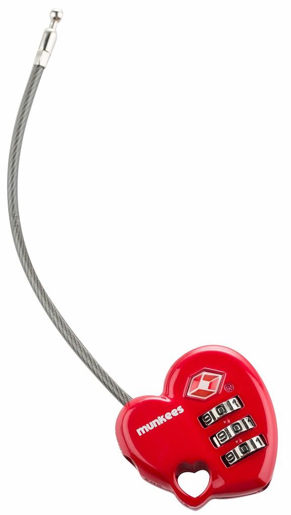 Брелок-замок Munkees 3606 TSA Combi Lock Heart