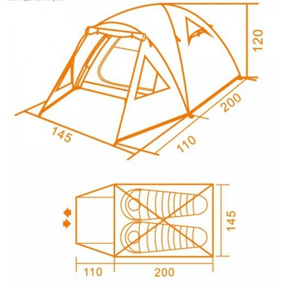 Палатка двухместная КЕМПИНГ Airy 2