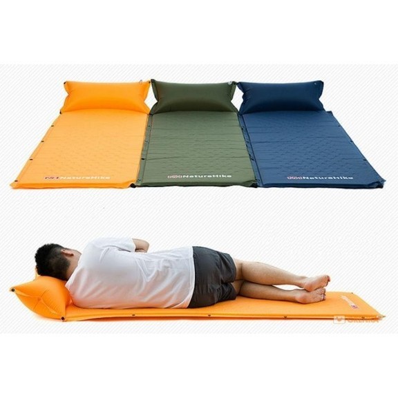 Самонадувающийся кемпинговый коврик Naturehike Mat with Pillow 25 мм