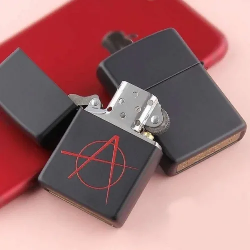 Зажигалка Zippo Black Matte Anarchy, 20842